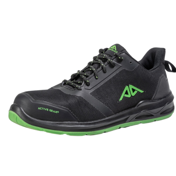 Sapato de Trabalho A-RUN Preto com Verde