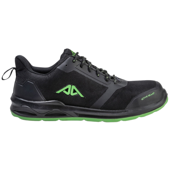Sapato de Trabalho A-RUN Preto com Verde