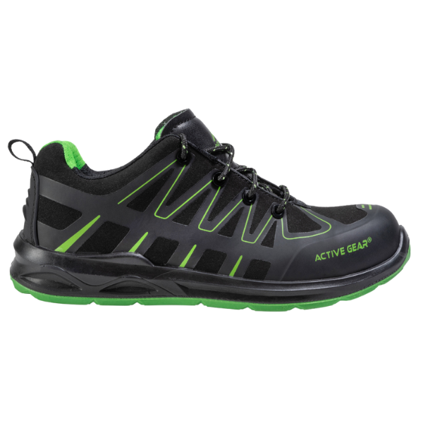 Sapato de Trabalho A-SPRINT Preto com Verde