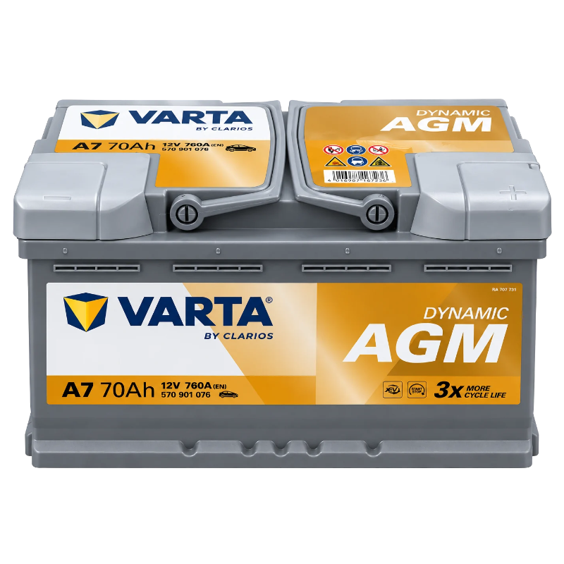 Bateria VARTA Dynamic AGM A7 - 12V 70Ah 760A  Start-Stop