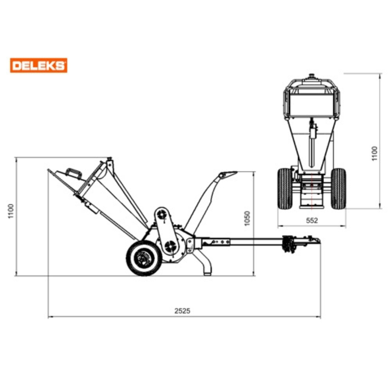 Biotriturador - Motor a combustão Honda GX200 6,0cv - ø triturável max. 6cm - DK-500-HONDA