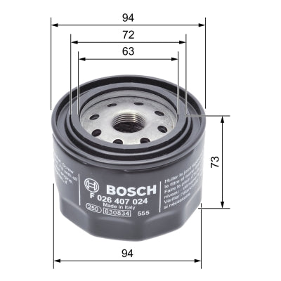 Filtro de óleo Bosch F026407024 P7024