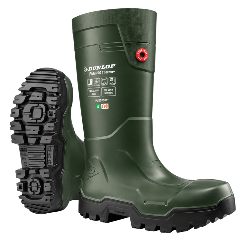 Botas de Segurança Dunlop FieldPRO Thermo+ Verdes – Tamanho 46