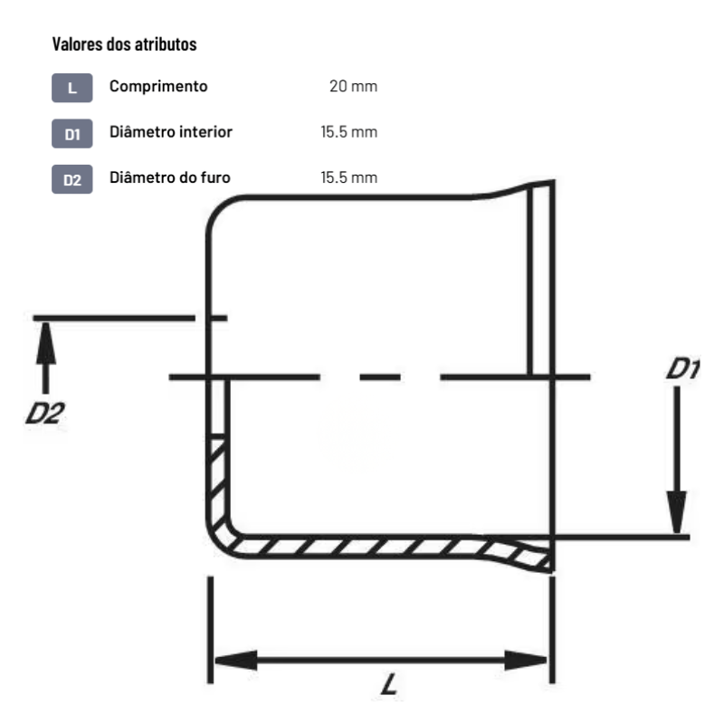 Casquilho para mangueira de combustível Ø15x20 mm DN11.3 Aço / galvanizado - FB15