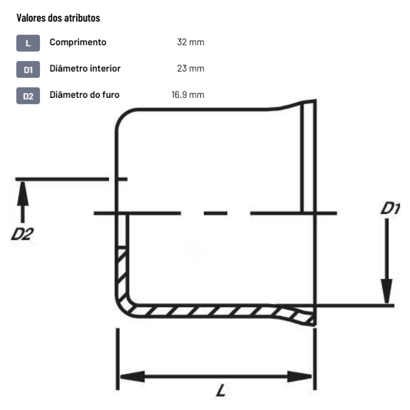 Casquilho para mangueira de combustível aço/galvanizado - FB23