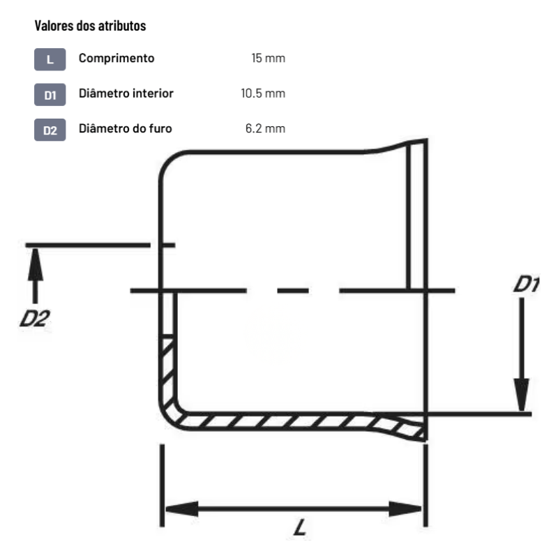 Casquilho para mangueira de combustível Ø10x15 mm DN6.2 Aço / galvanizado - FB10