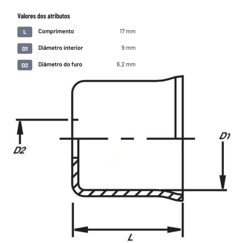 Casquilho para mangueira de combustível Ø9x17 mm DN6.2 Aço / galvanizado - FB9