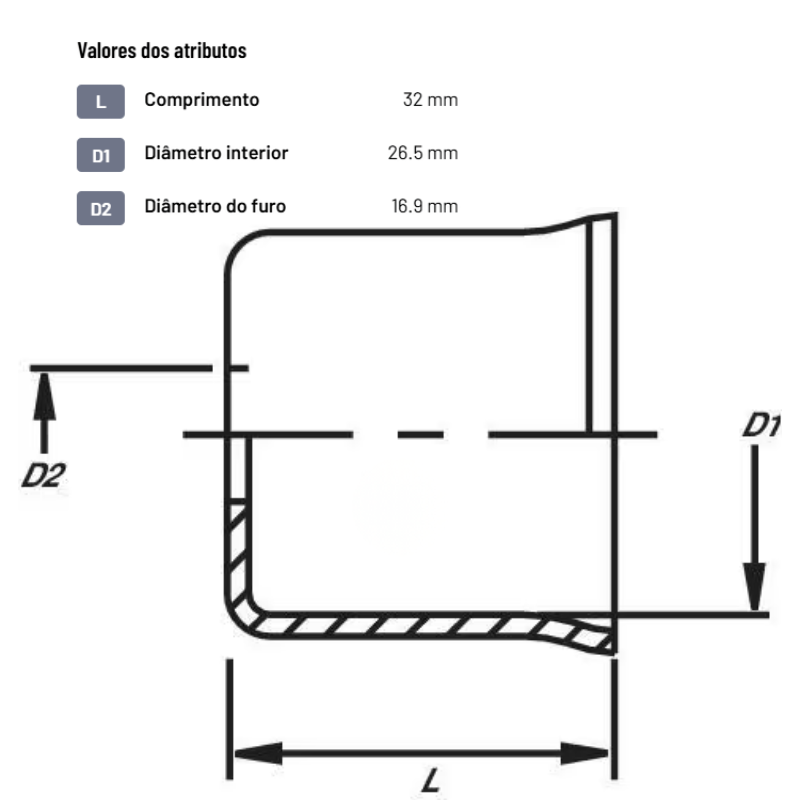 Casquilho para mangueira de combustível aço/galvanizado - FB26X