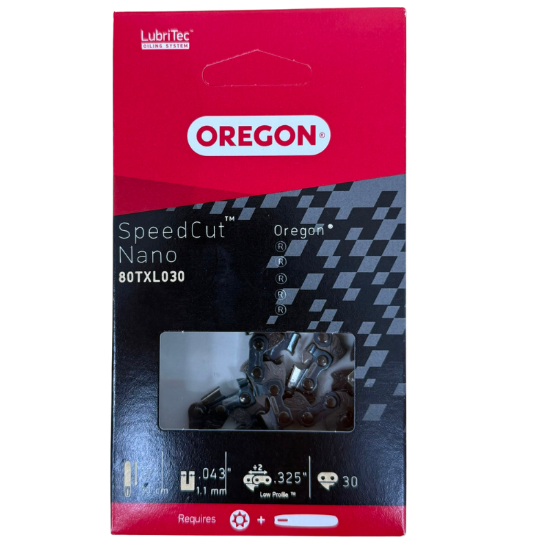 Corrente Oregon SpeedCut Nano 80TXL030 – 12" (30 cm) | .325" Low Profile | 1,1 mm | 30 Elos