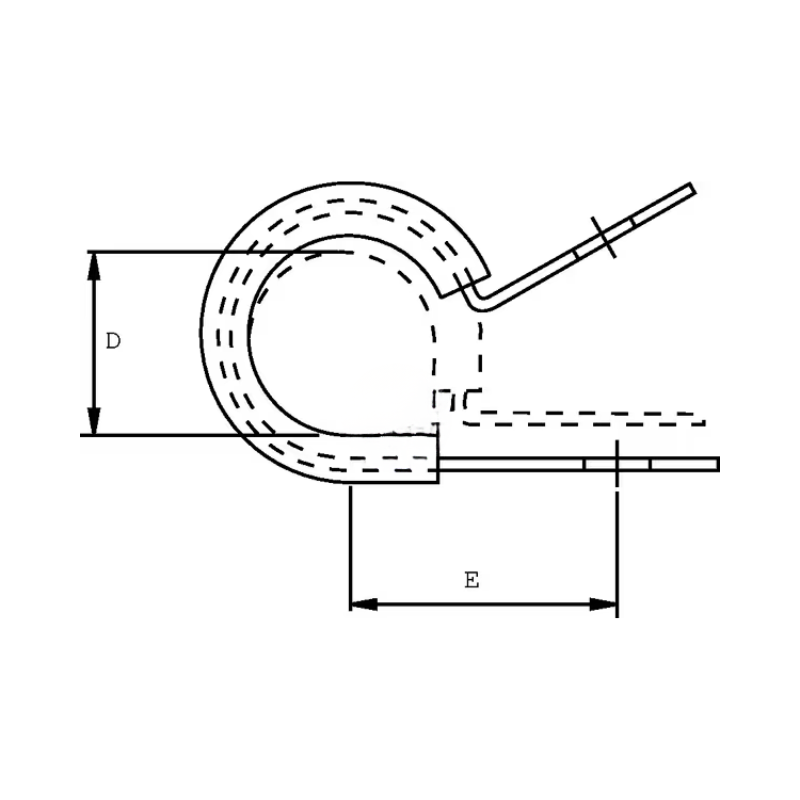 Abraçadeira para tubos 12 mm, metal com união de borracha-SMSL12