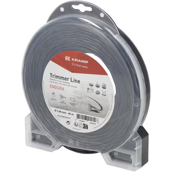 Fio de nylon Ø3,0x46 m, torção oval, preto