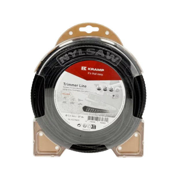 Fio de nylon Ø 3,5 mm 27 m quadrado e preto