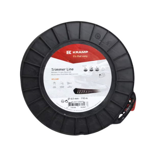 Fio de nylon / roçadora Ø 4 mm 110 m, quadrado, preto