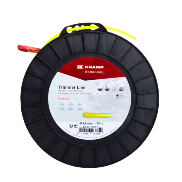 Nylon thread Ø 4 mm 158 m, round yellow Kramp