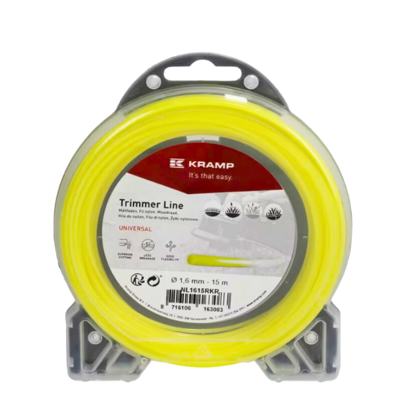 Fio de nylon / roçadoras Ø 1,6 mm 15 m, redondo e amarelo