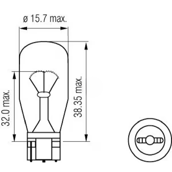 Glühlampe W21W 12V 21W W2 - 1X9