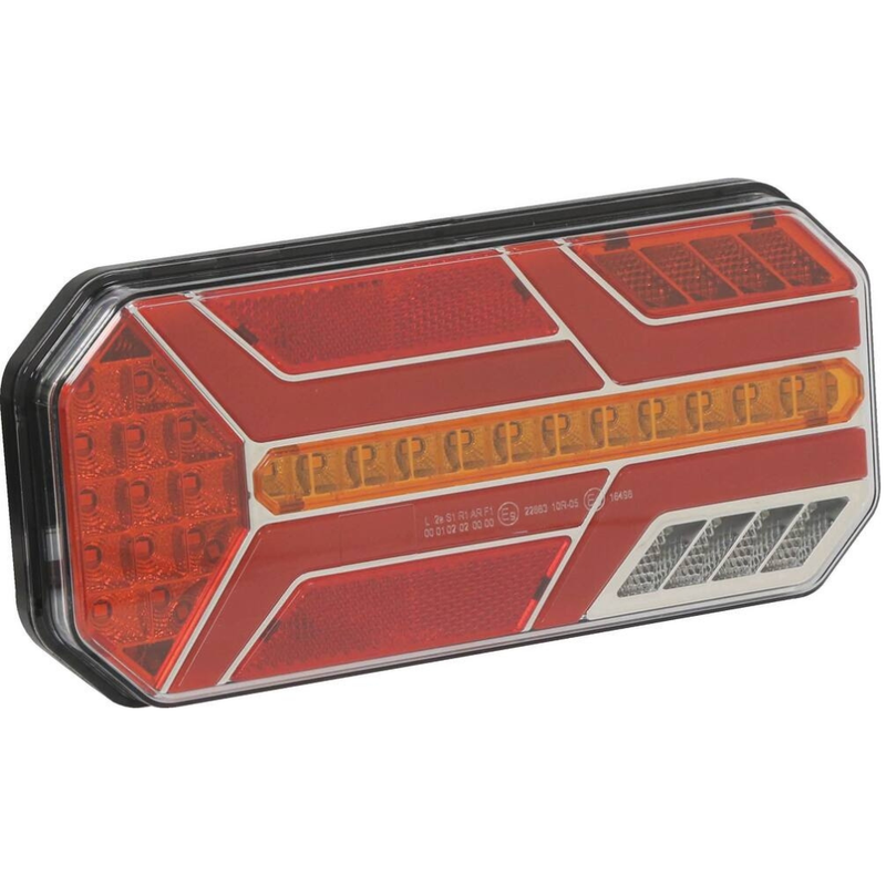 Lanterna traseira retangular de LED esquerda, 12/24V, 7 funções, 235x110mm