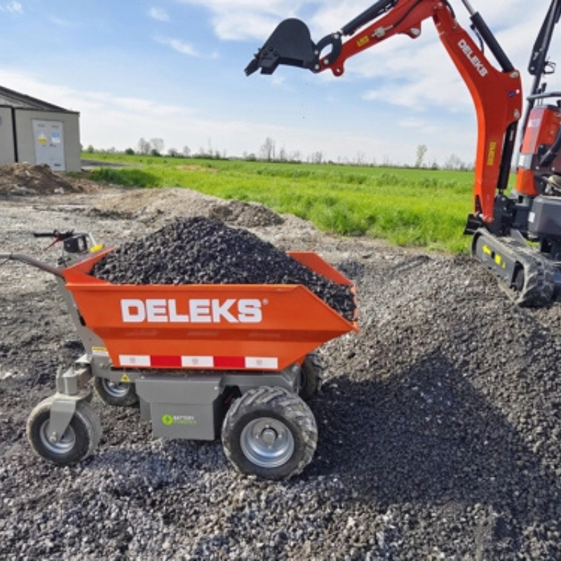Minidumper com rodas - Basculamento hidráulico - 100% elétrico com bateria de lithium - Carga máx. 500kg - XE-500He Lithium
