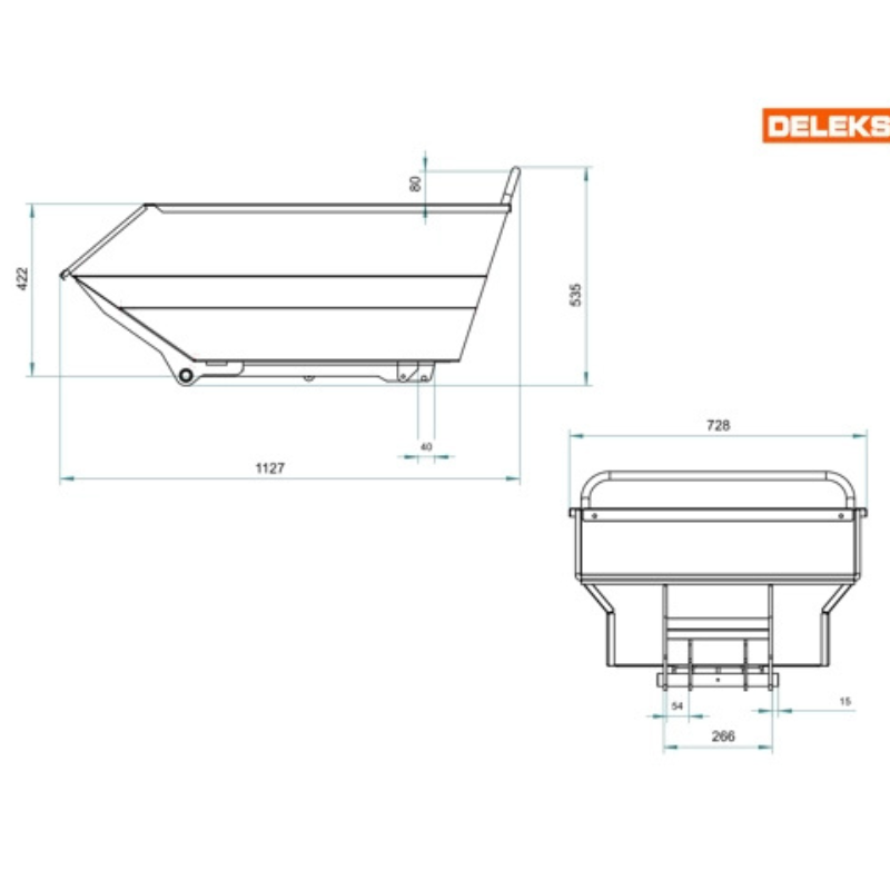 Minidumper com rodas - Basculamento manual - 100% elétrico - Carga máx. 500kg - XE-500e