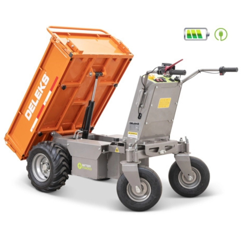 Minidumper com rodas - Caçamba tipo caixa - Basculamento hidraulico - 100% elétrico - Carga máx. 500kg - XE-500Hf