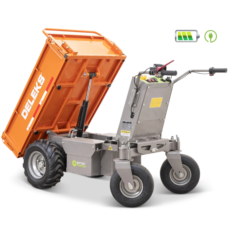 Minidumper com rodas - Caçamba tipo caixa - Basculamento hidráulico - 100% elétrico com bateria de lithium- Carga máx. 500kg - XE500HFL
