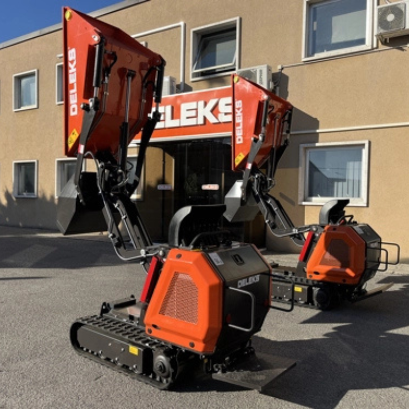 Minidumper de largatas - Basculamento hidráulico e descarga alta - Motor Kubota 13.7cv - Carga max. 800kg - E-START - M8000-K