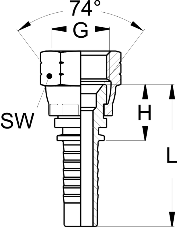 Terminal (JIC) DKJ  7/8-14 DN 20  para tubo hidraulico