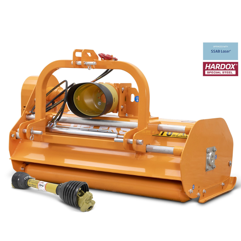 Triturador de martelos com deslocamento hidraulico - Reversível - Para tratores de 30-60cv - Série média - 1.2m de trabalho útil - LINCIONE-120-SPH-REV