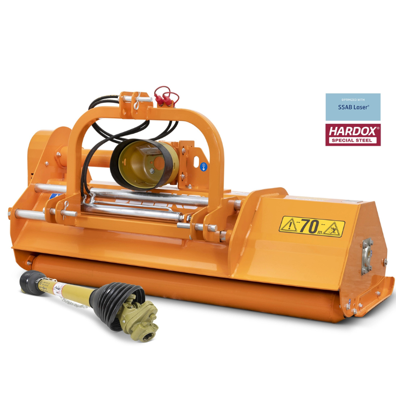 Triturador de martelos com deslocamento hidraulico - Reversível - Para tratores de 30-60cv - Série média - 1.4m de trabalho útil - LINCIONE-140-SPH-REV
