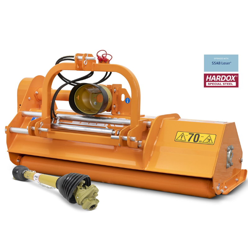 Triturador de martelos com deslocamento hidraulico - Reversível - Para tratores de 40-70cv - 1.8m de trabalho útil - LINCIONE-180-SPH-REV Série média