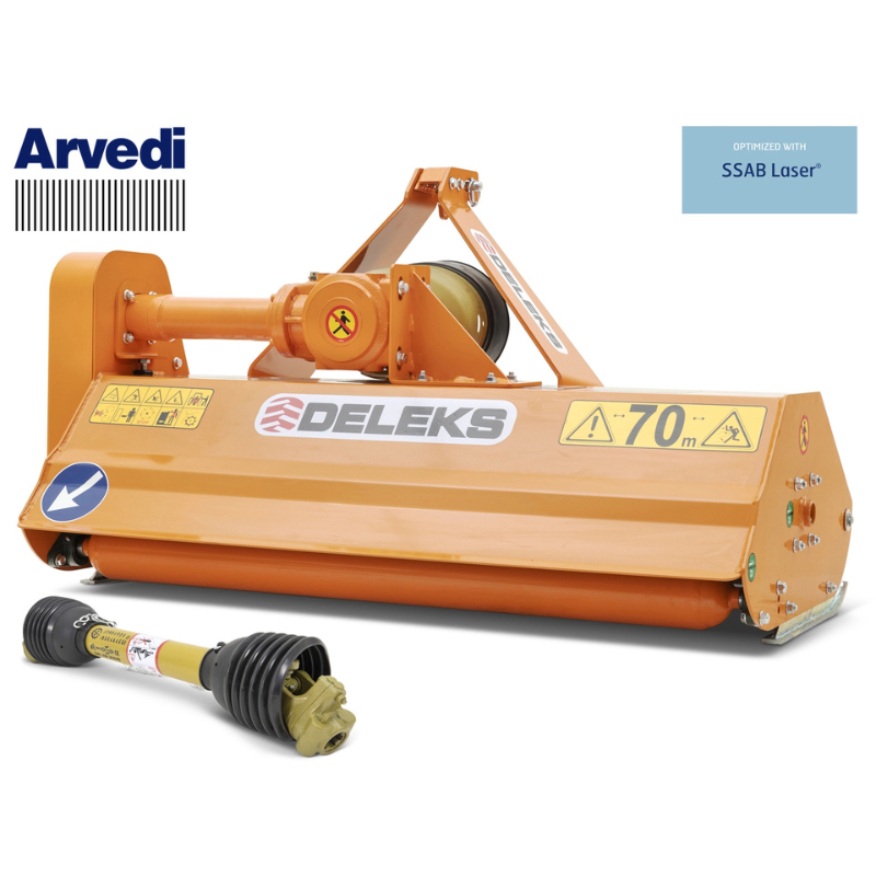 Hammermulcher für Traktoren - Mittel/Leicht-Serie - 1,4 m Arbeitsbreite - Mulcher für Gras und Weinberge - LINCE-140
