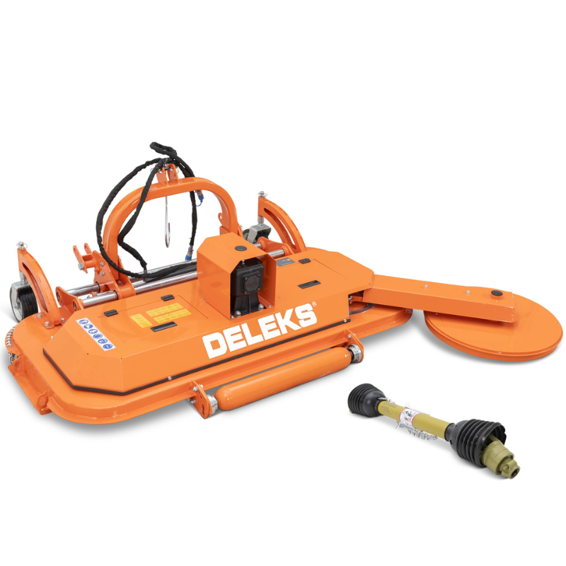 Triturador de relva profissional de lâminas horizontais - Disco interfilar e deslocamento lateral hidráulico - Para uso em fileiras de pomares e vinhas - DM180-INTERFILA