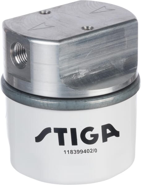 Conjunto de filtro hidráulico Stiga 118399400/0, com cabeça e filtro 118399402/0