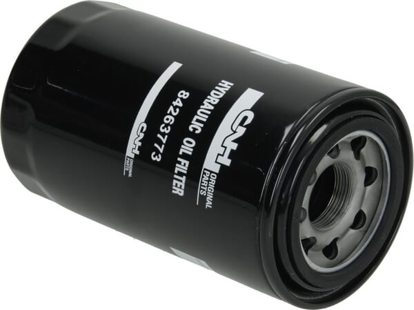 Filtro hidráulico CNH 84263773 — vista oblíqua da base roscada