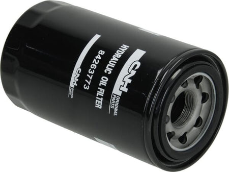Filtro hidráulico CNH 84263773 — vista oblíqua da base roscada