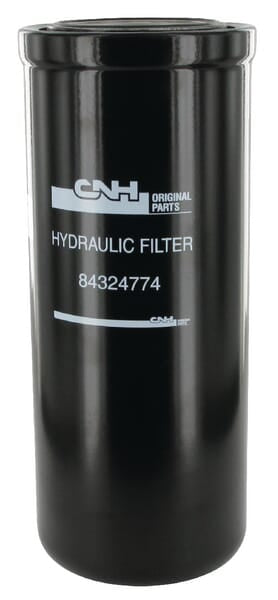 Filtro hidráulico New Holland 84324774 — corpo com identificação CNH Original Parts