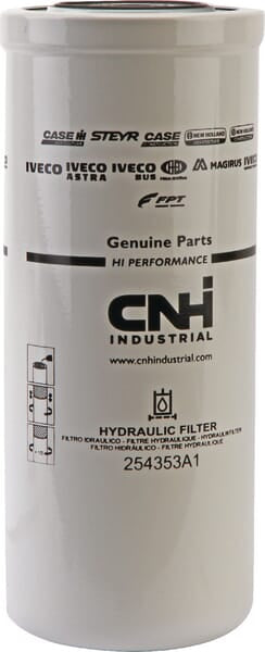 Filtro hidráulico CNH 254353A1 — corpo com referência original