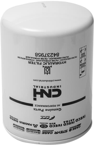 Filtro hidráulico CNH 84237958, vista da base fechada