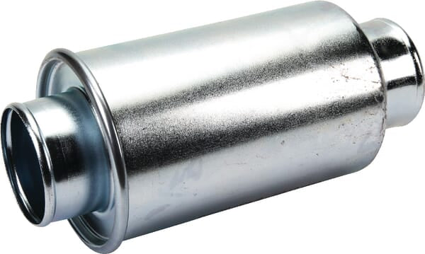 Filtro hidráulico em linha CNH 84573333, vista lateral com ligações nas extremidades