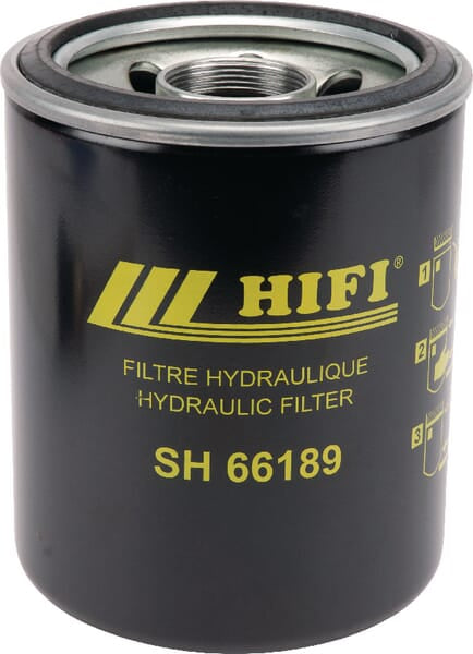 Filtro hidráulico de transmissão HIFI FILTER SH66189, vista do elemento e das ligações