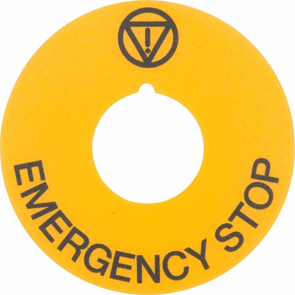 Placa emergência Ø 60 "EMERGENCY STOP"
