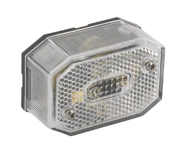 Luz de sinalização retangular, 12V, branco, de aparafusar, Aspöck