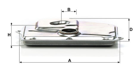 Filtro de transmissão MANN-FILTER H 199 — desenho técnico de dimensões