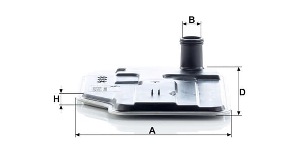 Filtro de transmissão MANN-FILTER H 27 001 — desenho técnico de dimensões