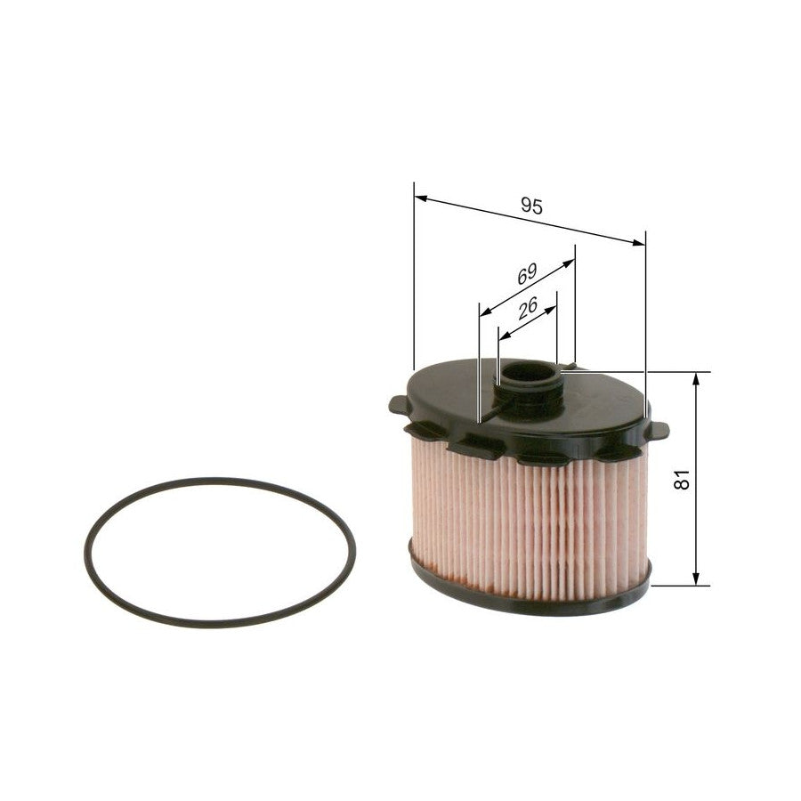 Filtro de combustível Bosch N1703 — dimensões